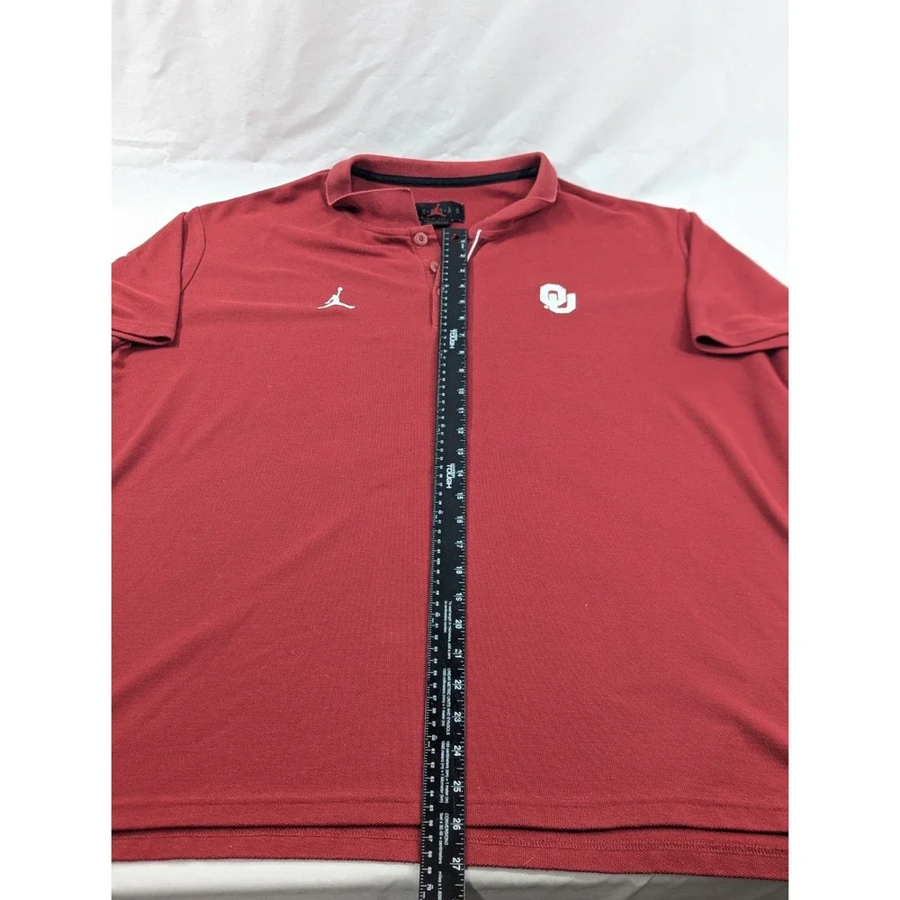 Vintage‎ Air Jordan Oklahoma Sooners Heavy Knit Embroidered Polo Pullover 2XL